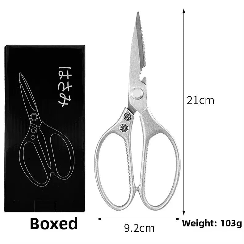 High Quality Industrial Grade Stainless Steel Kitchen Scissors Multifunctional Heavy-Duty Shear Seafood Household DIY Ultra
