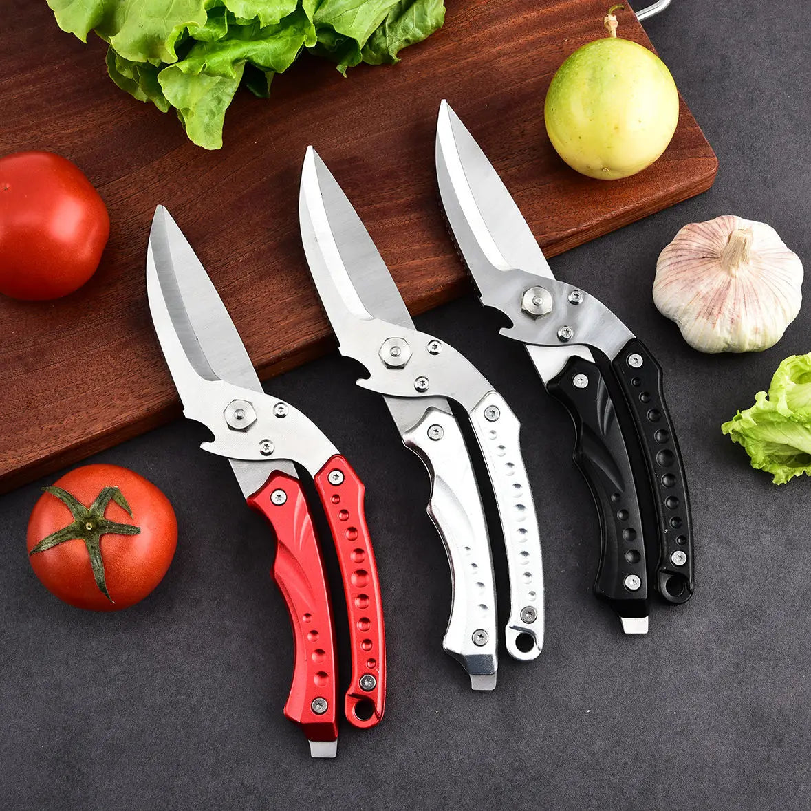 Direct Sale 3CR13 Stainless Steel Heavy Duty Poultry Shears Aluminum Handles Ultra Sharp Eco-Friendly Dishwasher Safe Kitchen