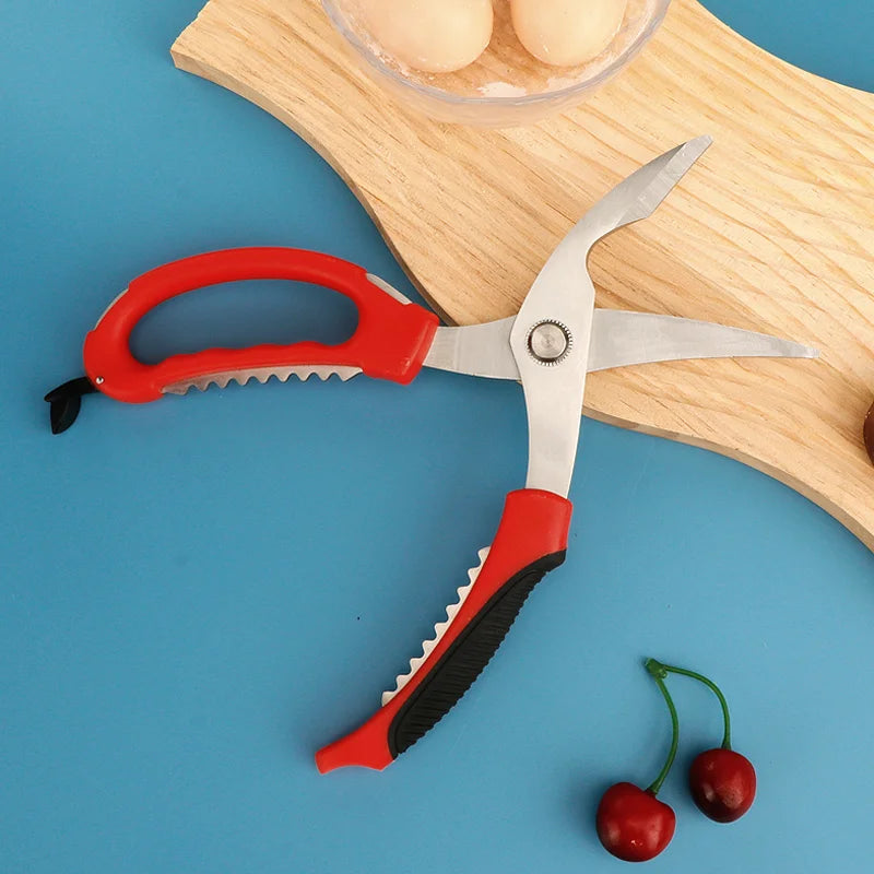 Stainless Steel Chicken Bone Scissors Heavy-Duty Kitchen Multi-Functional Poultry Food Cutting Shears