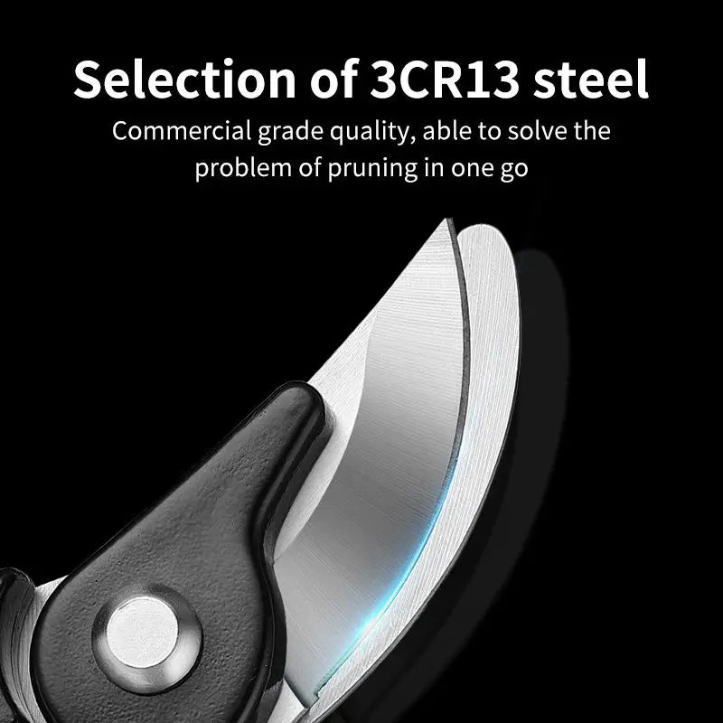 Garden Hand Tools 3Cr13 Stainless Steel DIY Industrial Grade Bypass Pruning Shears with Anti-Slip Grip