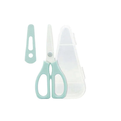 Portable Multifunctional Heavy Duty Ceramic Kitchen Scissors with Plastic Handles for Baby Food Cutting
