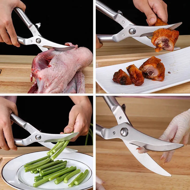 Powerful Chicken Bone Poultry Scissors High Quality 3Cr13 Stainless Steel Kitchen Food Shears Heavy Duty