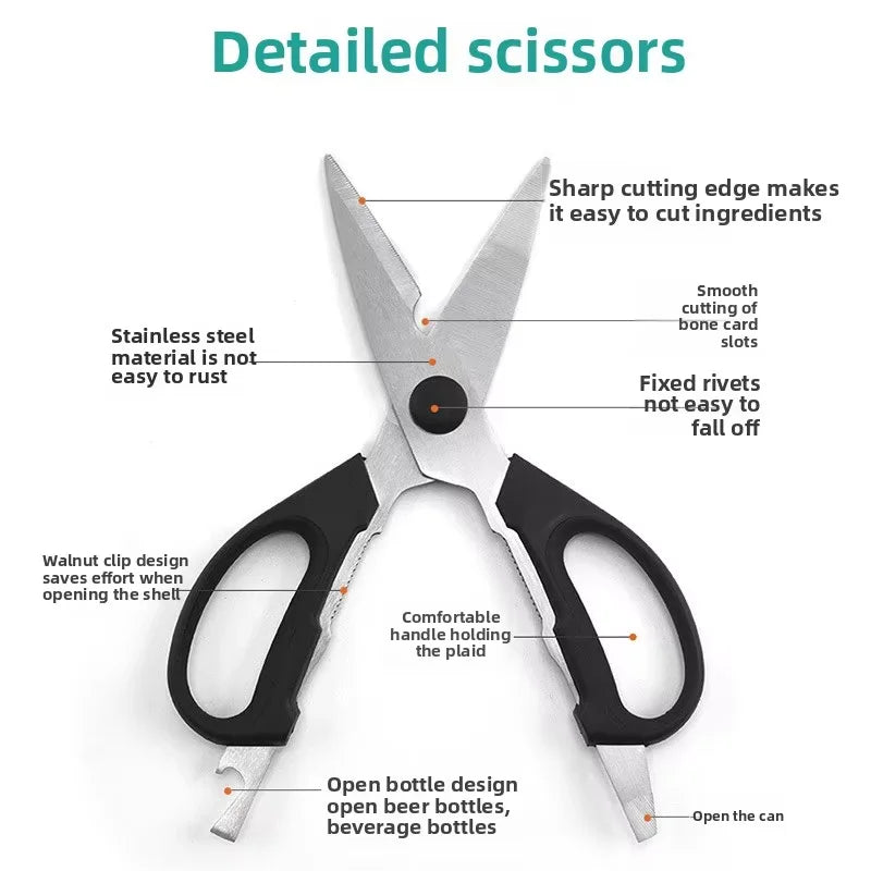Heavy Duty Detachable Stainless Steel Poultry Shears Kitchen Use PP Handle Scissors