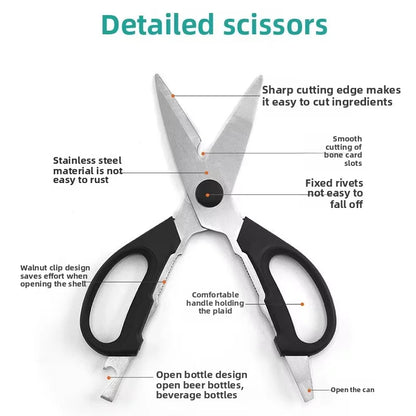 Heavy Duty Detachable Stainless Steel Poultry Shears Kitchen Use PP Handle Scissors