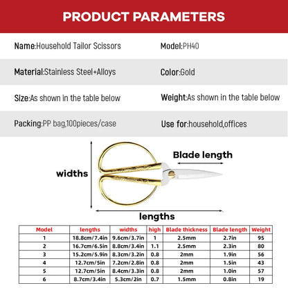 Dragon Phoenix Gold Scissors Vintage Metal DIY Household Sewing & Embroidery Shears Manual Paper Cutting Scissors