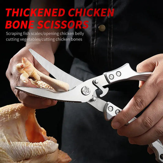 Heavy Duty Powerful Stainless Steel Poultry Shears Kitchen Chicken Bone Shears Aluminum Alloy Handle Eco-Friendly Ultra Sharp