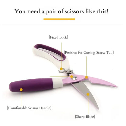 High Quality Eco-Friendly Heavy-Duty 2Cr13 Stainless Steel Ultra Sharp Multifunctional Kitchen Scissors Poultry Shears PP+TPR