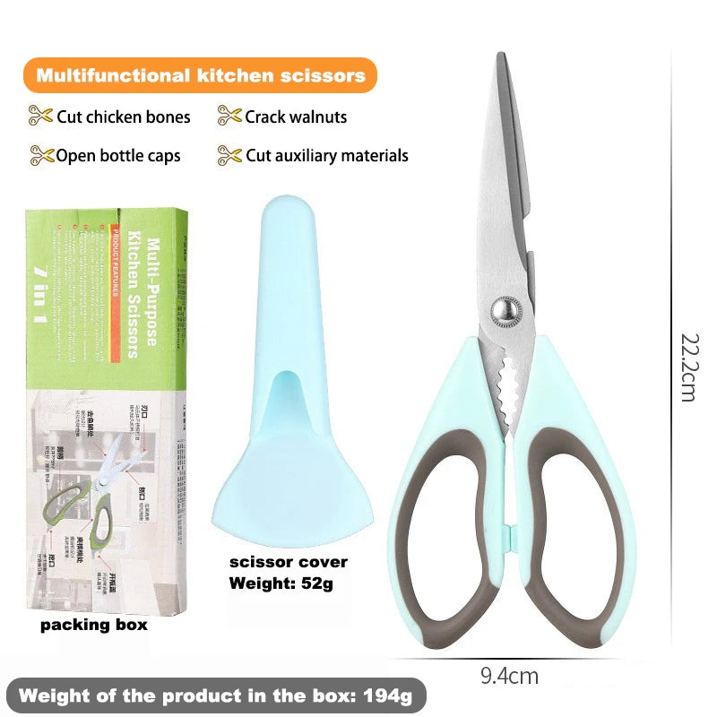 Premium Ultra-Sharp Multi-Function Heavy Duty Eco-Friendly Kitchen Scissors Stainless Steel Blades Plastic Dishwasher Safe