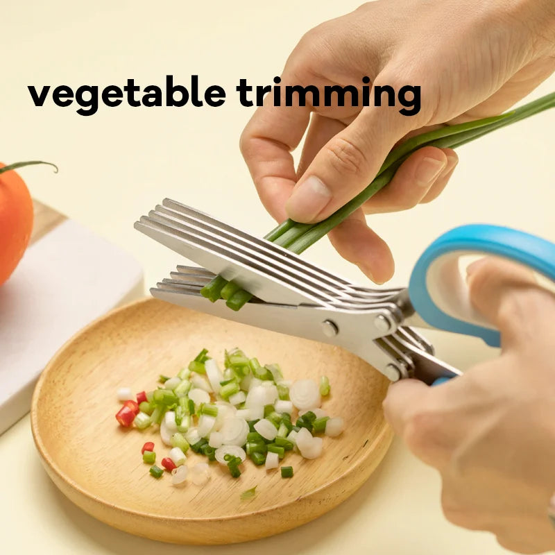 High Quality 7 Inch Kitchen Scissors Multi-Layered for Washing Comb Paper Cutting Kitchen Cutter Salad Veggie Scissors