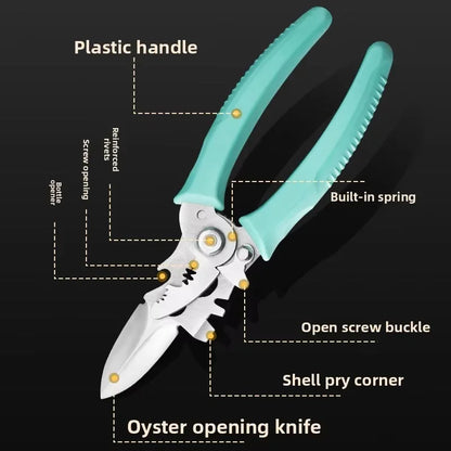 High Quality Customizable Green Kitchen Scissors 3CR13 Stainless Steel 4-Inch Blade Heavy Duty Eco-Friendly Dishwasher Plastic