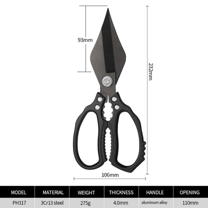 Multifunction Heavy-Duty Eco-Friendly Ultra Sharp Stainless Steel Kitchen Scissors Aluminum Alloy Handles Dishwasher Safe High