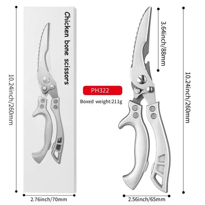 Heavy Duty 3Cr13 Stainless Steel Multifunctional Kitchen Scissors & Poultry Shears Ultra Sharp