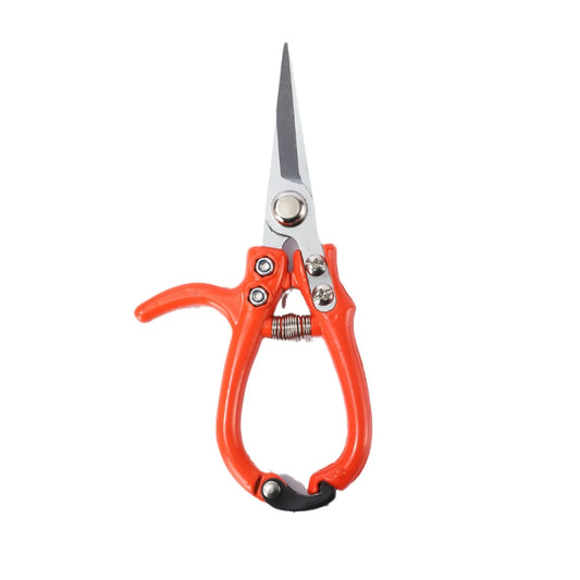 New Design SK5 Steel Garden Scissors Straight Blade with Orange Handle Mini Pruning Shears with Safety Lock for DIY Projects