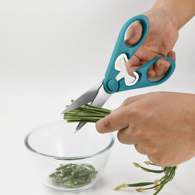 Professional Heavy Duty Stainless Steel Kitchen Barbecue Scissors for Meat Cutting with Plastic Handle Ultra Sharp Eco-Friendly