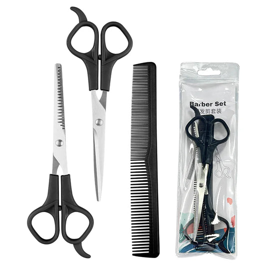 Stainless Steel Hairdressing Scissors Set Plastic Handle DIY Grade Barber Scissors Comb Salon Hairdressing Shears Accessories