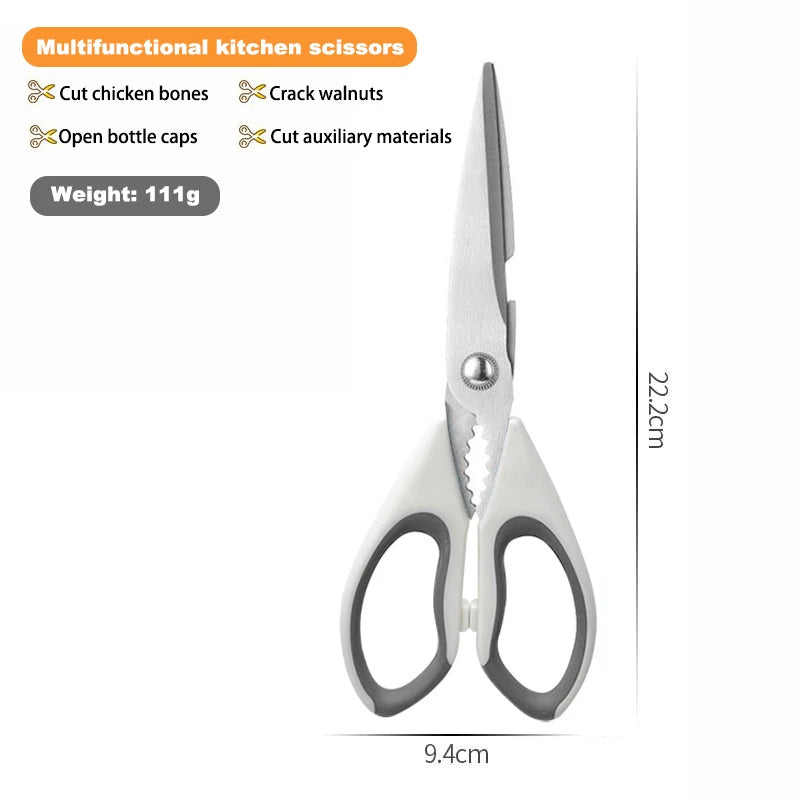 Premium Ultra-Sharp Multi-Function Heavy Duty Eco-Friendly Kitchen Scissors Stainless Steel Blades Plastic Dishwasher Safe