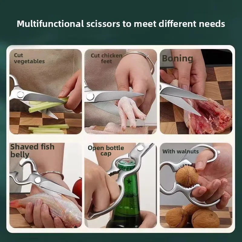 Professional Multifunctional Heavy-Duty Stainless Steel Scissors Must-Have Kitchen Tool Ultra Sharp Blades Eco-Friendly Design