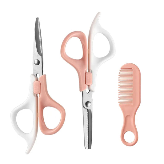 3pcs Set 3Cr13 Stainless Steel Household Hair Cutting Scissors Smooth DIY Beauty Scissors for Children for Home Hairdressing