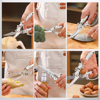 Factory Outlet Sharp Poultry Meat Cutting Kitchen Scissors 3Cr13 Stainless Steel Chicken Bone Scissors