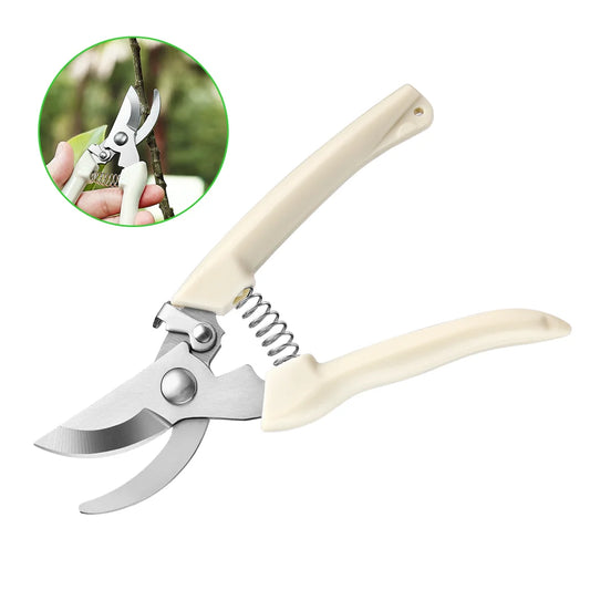6 Inch Curved Blade Bypass Stainless Steel Gardening Pruner Secateurs with Plastic Handle Anti-Slip Grip
