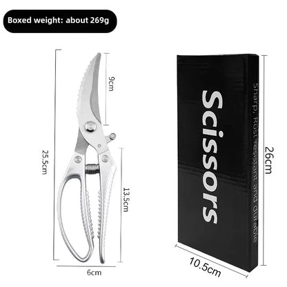 Heavy Duty Stainless Steel Blade Kitchen Scissors Multi-Purpose Aluminum Alloy Essential for Chicken Bone Fish Cutting Household