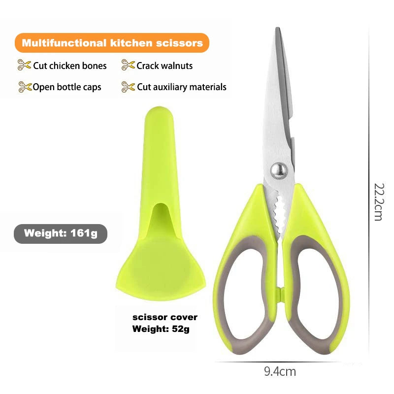 Premium Ultra-Sharp Multi-Function Heavy Duty Eco-Friendly Kitchen Scissors Stainless Steel Blades Plastic Dishwasher Safe
