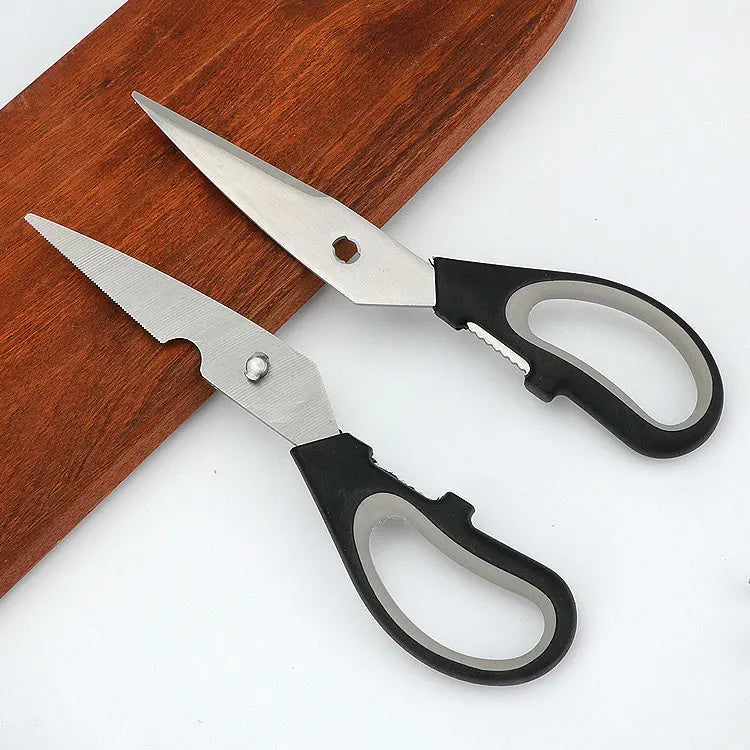 Heavy-Duty Multifunctional Stainless Steel Kitchen Scissors Disassemblable with Comfortable Plastic Handle for Home Use