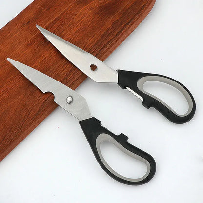Heavy-Duty Multifunctional Stainless Steel Kitchen Scissors Disassemblable with Comfortable Plastic Handle for Home Use