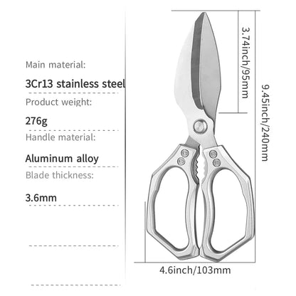 3Cr13 Stainless Steel Heavy-Duty Kitchen Scissors Multi-Functional Poultry Chicken Bone Scissors