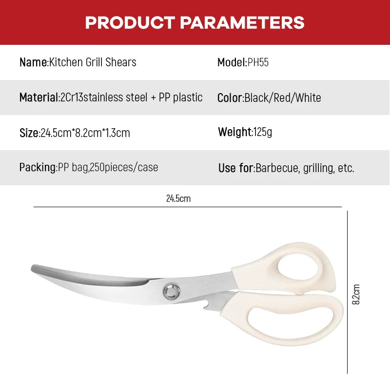 Heavy Duty Stainless Steel Kitchen Scissors Barbecue Cutter Knife Clever Chicken Bone Fish Scissor Cut Kitchen Shears