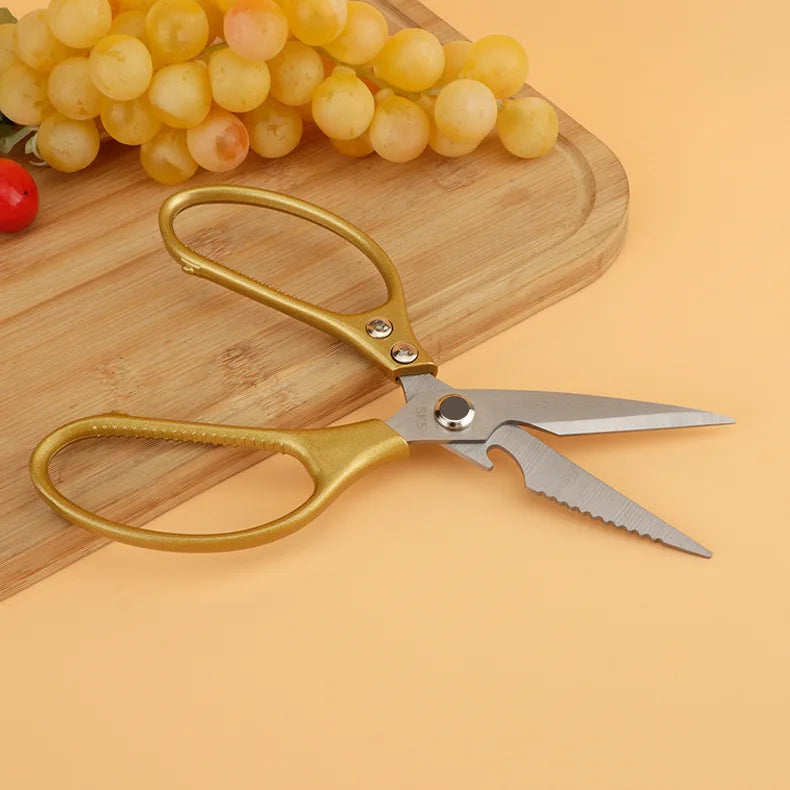 High Quality Industrial Grade Stainless Steel Kitchen Scissors Multifunctional Heavy-Duty Shear Seafood Household DIY Ultra