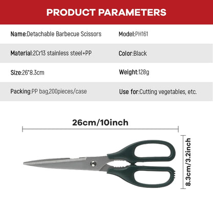 Professional Detachable Household Kitchen Scissors Korean-Style Stainless Steel Meat Scissors for Outdoor Home Use Opening