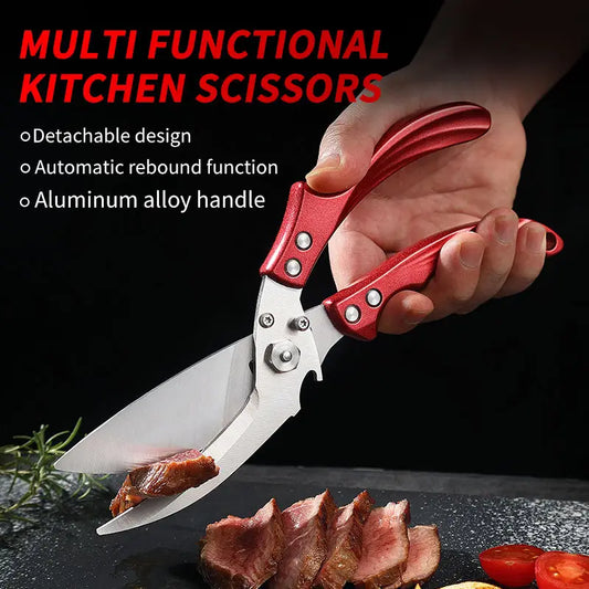 All-Purpose Heavy Duty Stainless Steel Eco-Friendly Kitchen Scissors Sharp Poultry Shears with Aluminum Alloy Handle
