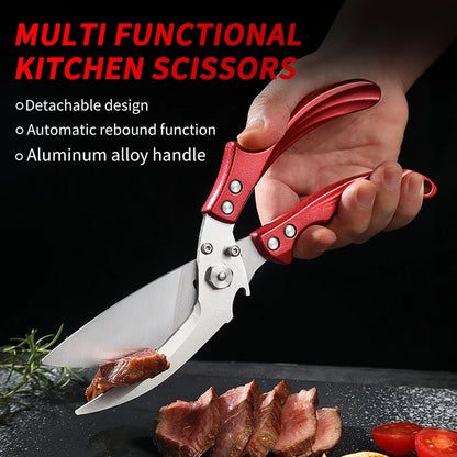 Premium Heavy-Duty Stainless Steel Kitchen Scissors Multifunctional and Disassemblable for Efficient Chicken Bone Trimming