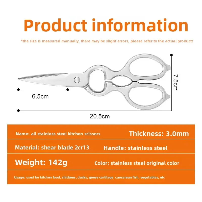 Professional Multifunctional Heavy-Duty Stainless Steel Scissors Must-Have Kitchen Tool Ultra Sharp Blades Eco-Friendly Design