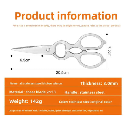 Professional Multifunctional Heavy-Duty Stainless Steel Scissors Must-Have Kitchen Tool Ultra Sharp Blades Eco-Friendly Design