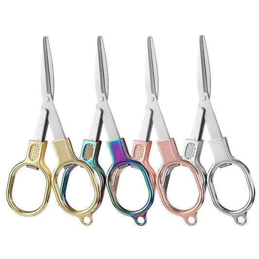 High Quality Portable Household Folding Stainless Steel Scissors Smooth Edge DIY Craft Multi-Purpose Cutting Shearing Metal