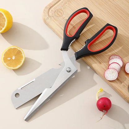Stainless Steel 11.8-Inch Long Multifunctional BBQ Scissors Outdoor Camping Detachable Kitchen Shears Heavy Duty