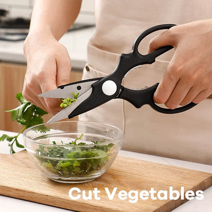 8.2 Inch Black Poultry Shears Heavy Duty Cook Meat Scissors with PP Handle All-Purpose Household Chicken Bone Scissors