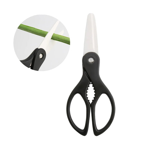 Heavy Duty Multi-Purpose Ceramic Kitchen Scissors Sharp Meat Cutting Food Scissor with Plastic Handle Household Kitchen Tool
