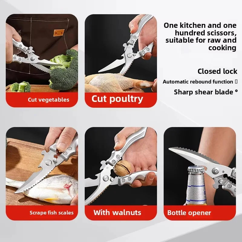 Professional Heavy-Duty Stainless Steel Chicken Bone Scissors Must-Have Kitchen Tool for Cutting
