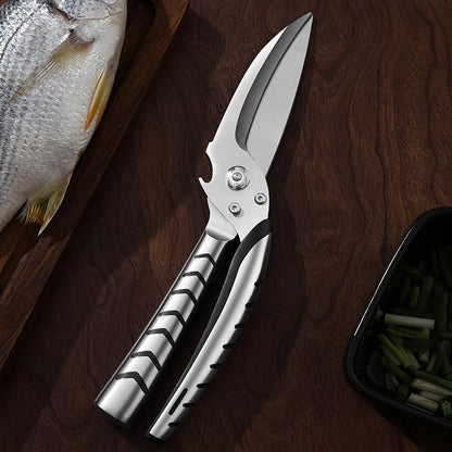 Powerful Kitchen Scissors with 430 Stainless Steel Handle Heavy Duty Boning Meat Scissors for Efficient Bone Cutting