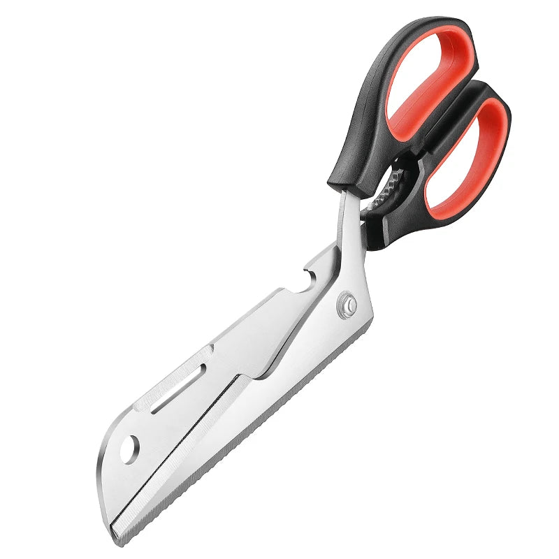 Stainless Steel 11.8-Inch Long Multifunctional BBQ Scissors Outdoor Camping Detachable Kitchen Shears Heavy Duty
