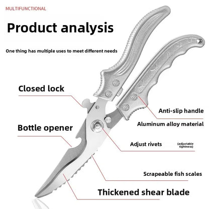 Heavy-Duty Stainless Steel Kitchen Scissors Durable and Multifunctional Extremely Sharp for Cutting Chicken Bones and Meat