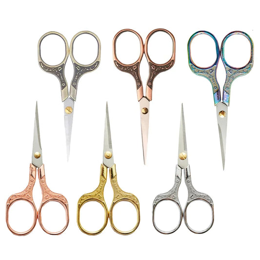 Vintage Scissors for Craft Embroidery Sewing School Office Cutting Household Scissors Stainless Steel Plum Blossom Scissors