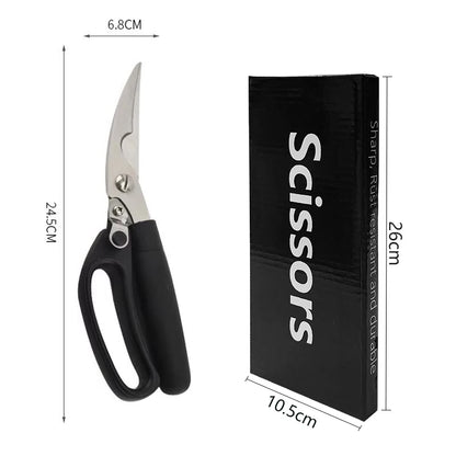 Heavy-Duty Stainless Steel Kitchen Scissors with Unique Plastic Design Eco-Friendly Dishwasher Safe Chicken Bone Tool