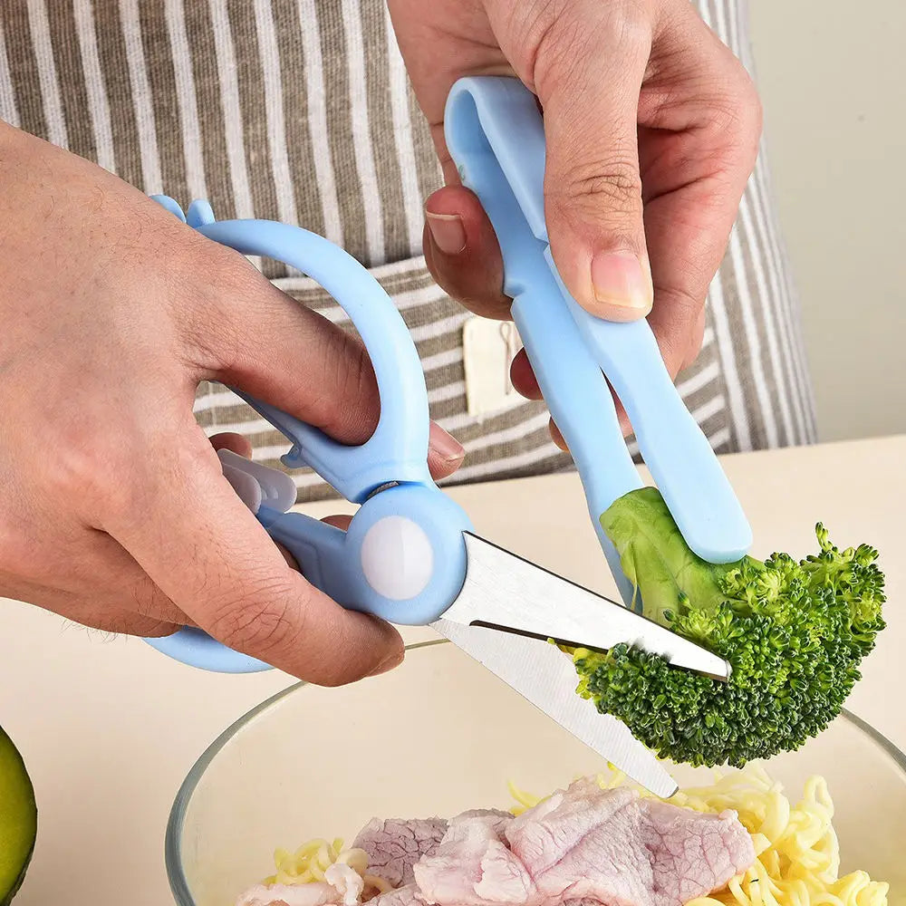 High Quality Heavy Duty Children's Complementary Food Kitchen Scissors Ultra Sharp Eco-Friendly Plastic Handle for Cutting
