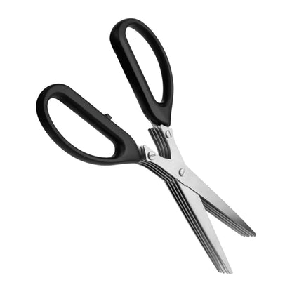 5-Layer Stainless Steel Herb Scissors with PP Handle Heavy Duty Kitchen Cutter for Scallion Spices & Vegetables