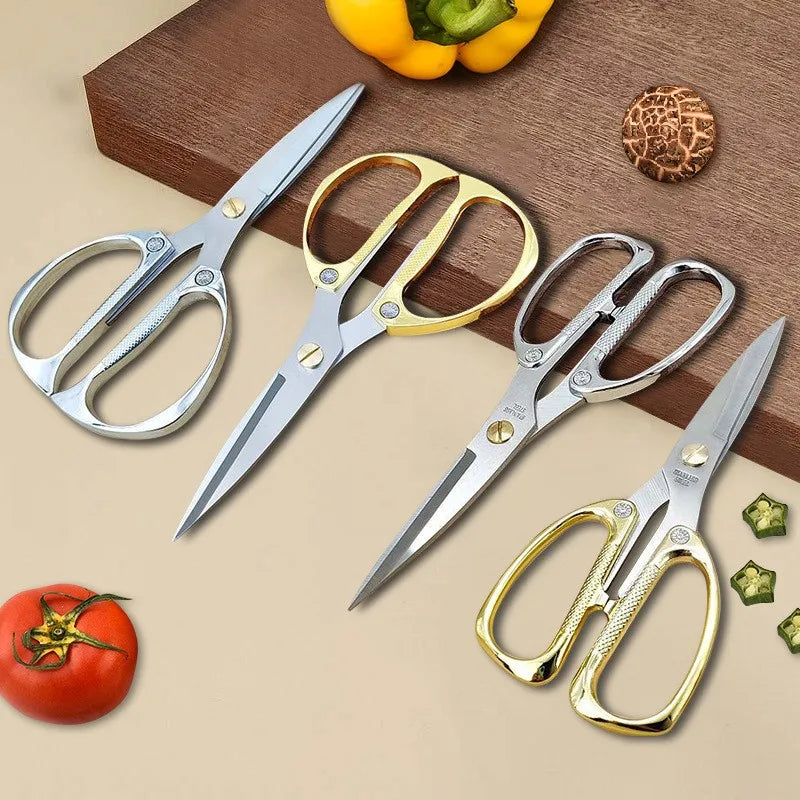 Professional Heavy Duty Stainless Steel Kitchen Utility Cooking Shears & Meat Scissors Aluminum Alloy Handles Ultra Sharp Blades