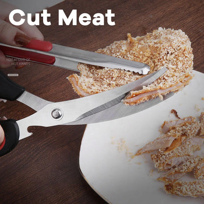 Wholesale Heavy Duty Stainless Steel Kitchen Shears Multifunctional BBQ Clip Scissors Korean Style Barbecue Equipment